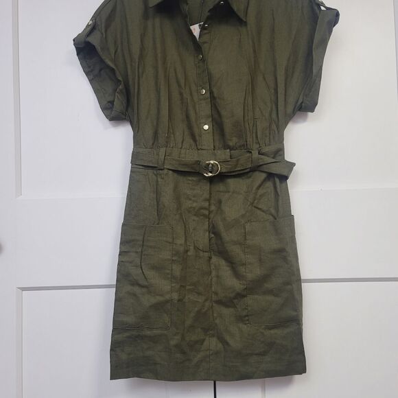 Zara Linen Blend Mini Shirt Dress, XS - Picture 5 of 10